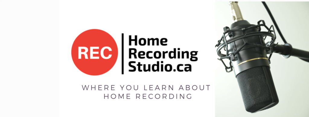 Logo of Home Recording Studio and a studio microphone image